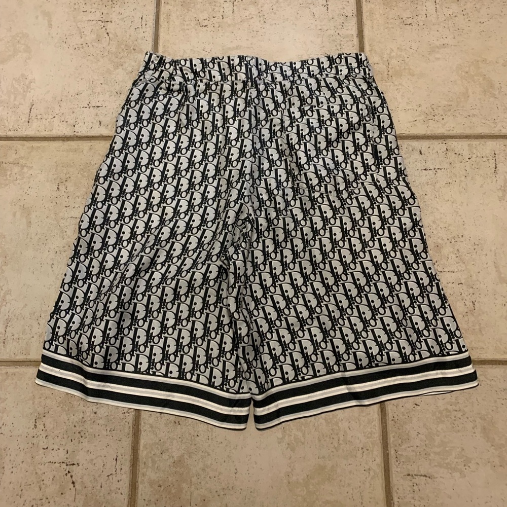 Authentic Vintage DIOR Oblique Logo Monogram Silk Shorts Made in Italy Size 48 - Picture 2 of 7